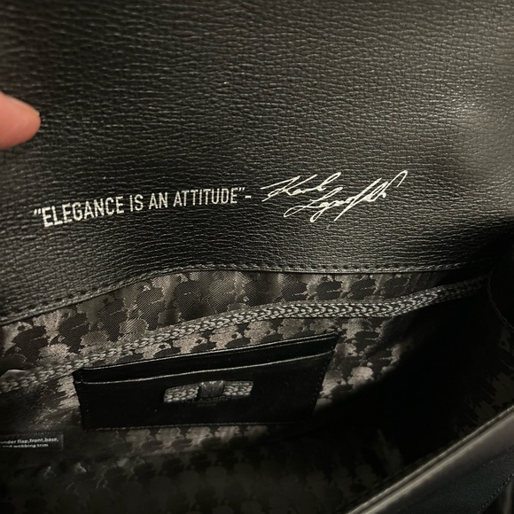Karl Lagerfeld Black  Bag with Embossed Logo - Picture 4 of 11